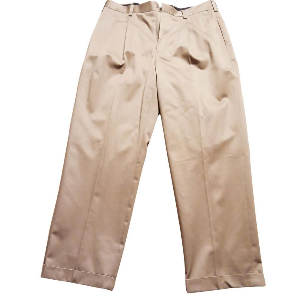 Unbranded Men's Tan and Cream Tailored-trousers
